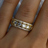 925 Sterling Silver Gold Plated Overlay Band Cz Ring Size 7