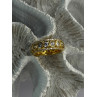 925 Sterling Silver Gold Plated Overlay Band Cz Ring Size 7