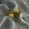 925 Sterling Silver Gold Plated Overlay Band Cz Ring Size 7