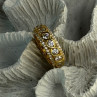 925 Sterling Silver Gold Plated Overlay Band Cz Ring Size 7