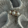 925 Sterling Silver Pearl & Ruby Ring Size 8