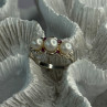 925 Sterling Silver Pearl & Ruby Ring Size 8