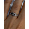 925 Sterling Silver Heart Diamonds Ring Size 7