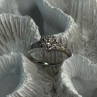 925 Sterling Silver Heart Diamonds Ring Size 7