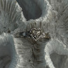 925 Sterling Silver Heart Diamonds Ring Size 7