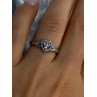 925 Sterling Silver Heart Diamonds Ring Size 7
