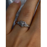 925 Sterling Silver Heart Diamonds Ring Size 7