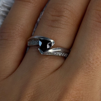 925 Sterling Silver Garnet & Beryl Ring Size 6.5