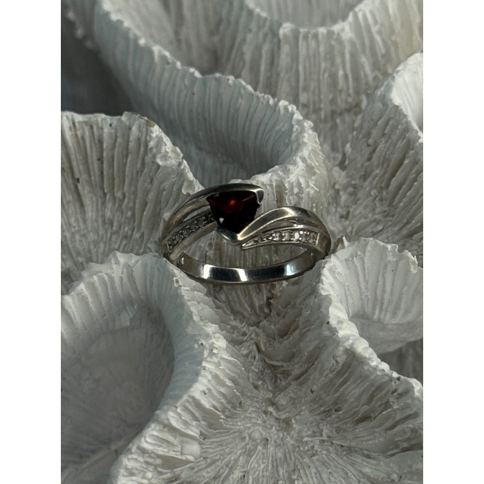 925 Sterling Silver Garnet & Beryl Ring Size 6.5