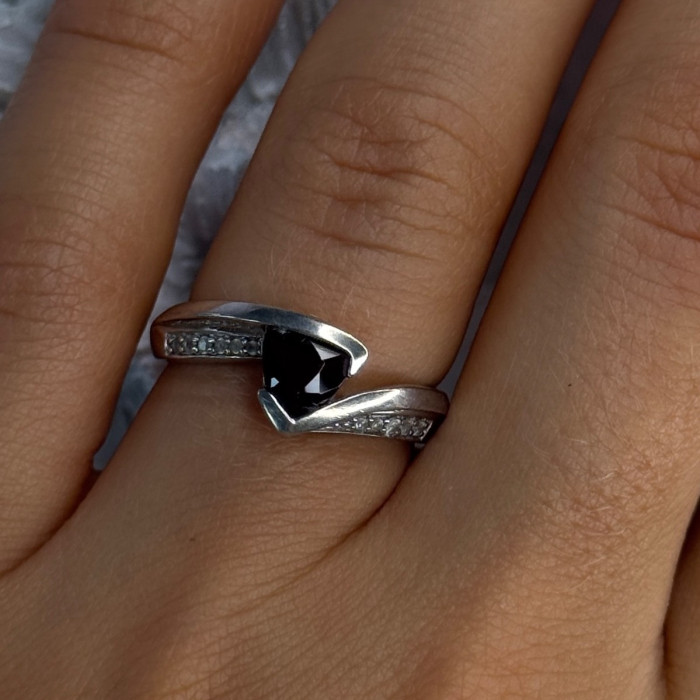 925 Sterling Silver Garnet & Beryl Ring Size 6.5