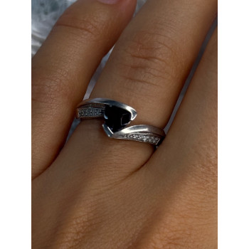 925 Sterling Silver Garnet & Beryl Ring Size 6.5