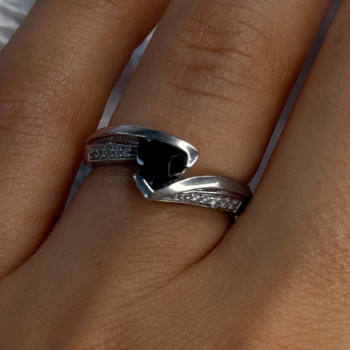 925 Sterling Silver Garnet & Beryl Ring Size 6.5