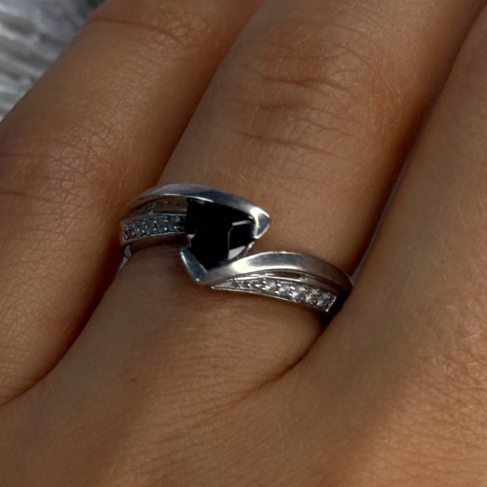 925 Sterling Silver Garnet & Beryl Ring Size 6.5
