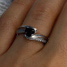 925 Sterling Silver Garnet & Beryl Ring Size 6.5