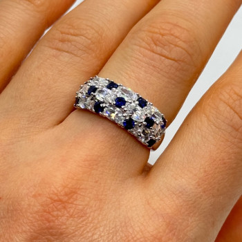 925 Sterling Silver CZ Ring Size 7