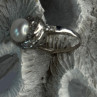 925 Sterling Silver Pearl & Beryl Ring Size 9