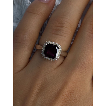 925 Sterling Silver Almandine & Beryl Ring Size 7