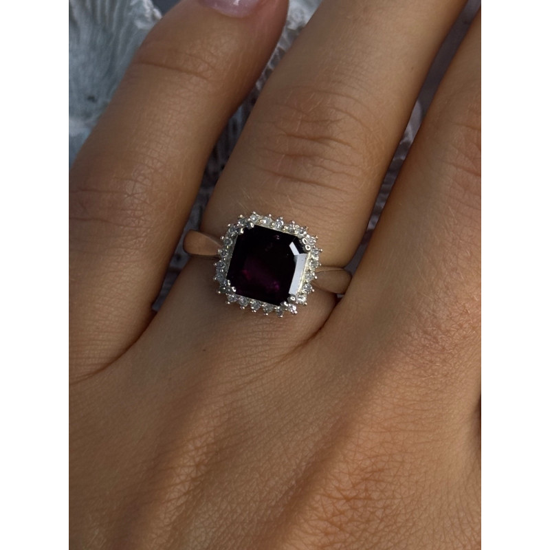 925 Sterling Silver Almandine & Beryl Ring Size 7