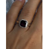 925 Sterling Silver Almandine & Beryl Ring Size 7
