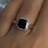 925 Sterling Silver Almandine & Beryl Ring Size 7