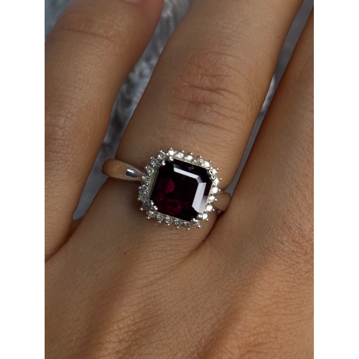 925 Sterling Silver Almandine & Beryl Ring Size 7