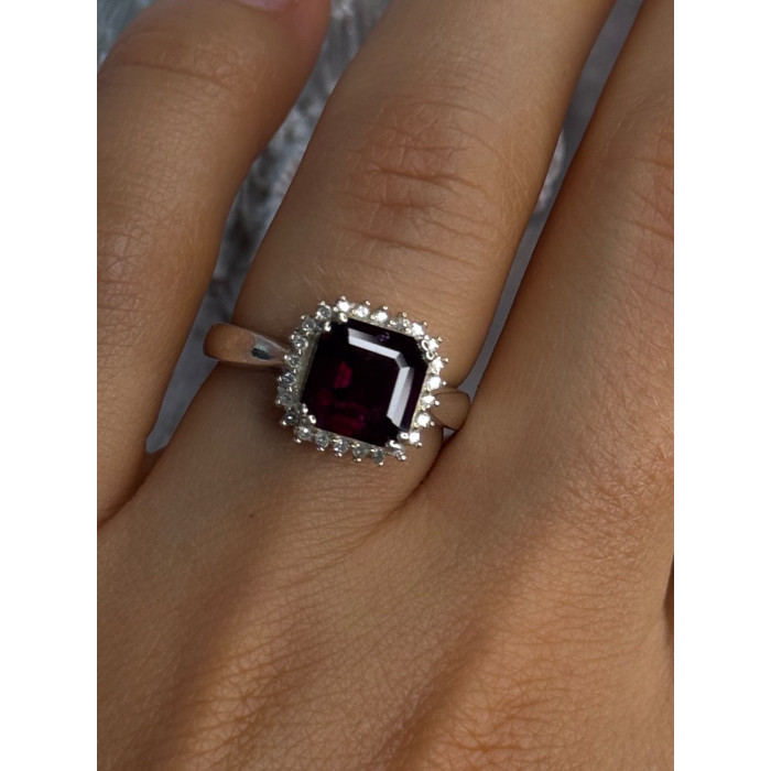 925 Sterling Silver Almandine & Beryl Ring Size 7
