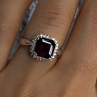 925 Sterling Silver Almandine & Beryl Ring Size 7
