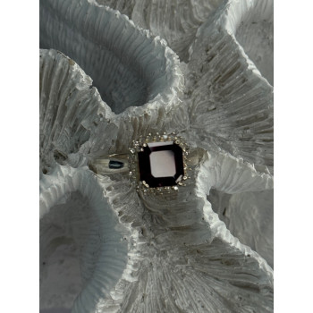 925 Sterling Silver Almandine & Beryl Ring Size 7