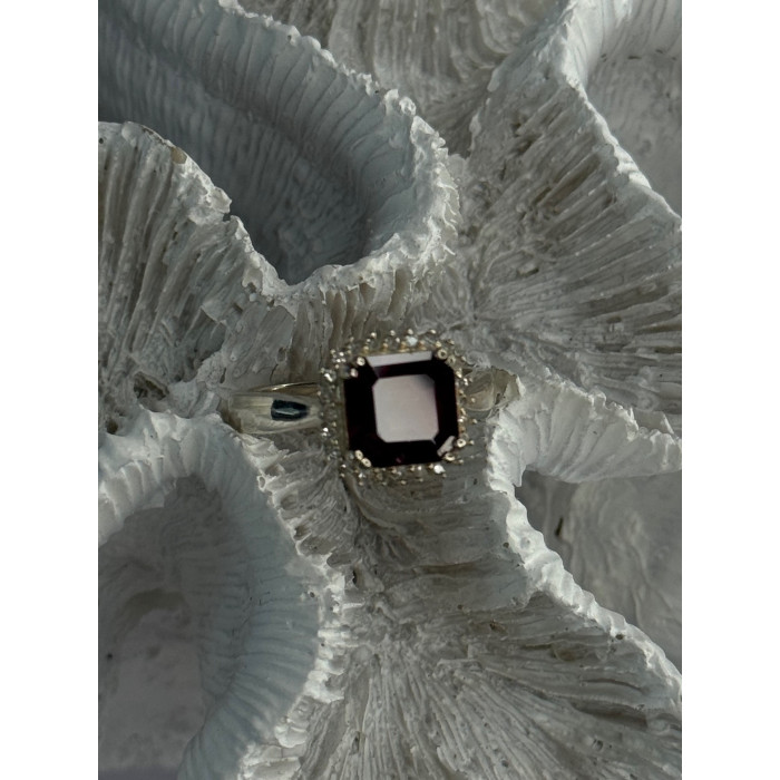 925 Sterling Silver Almandine & Beryl Ring Size 7