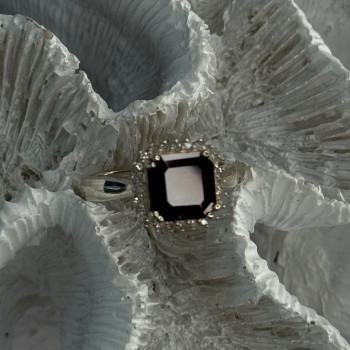 925 Sterling Silver Almandine & Beryl Ring Size 7