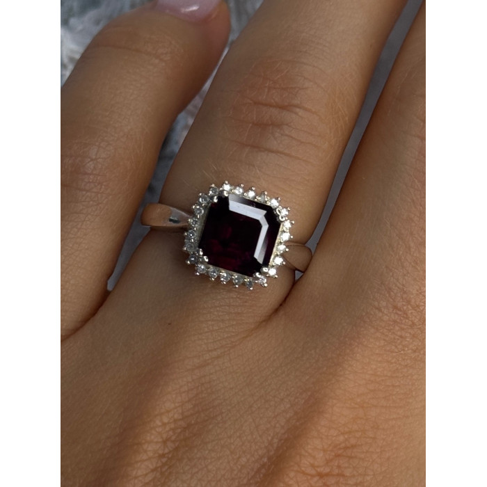 925 Sterling Silver Almandine & Beryl Ring Size 7
