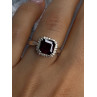 925 Sterling Silver Almandine & Beryl Ring Size 7