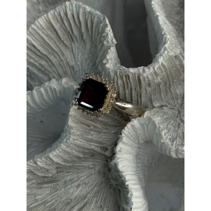 925 Sterling Silver Almandine & Beryl Ring Size 7