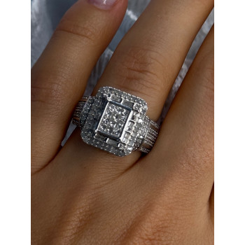 Elegant Design 925 Sterling Silver Beryl Ring Size 7