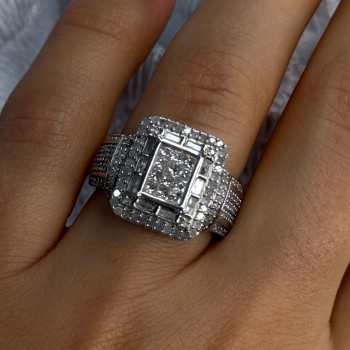 Elegant Design 925 Sterling Silver Beryl Ring Size 7