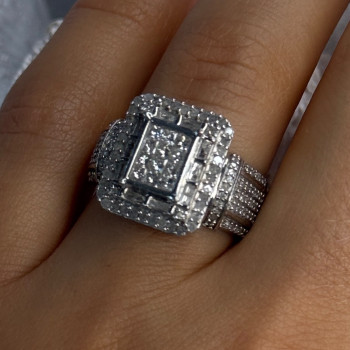 Elegant Design 925 Sterling Silver Beryl Ring Size 7