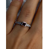 925 Sterling Silver Garnet & Beryl Ring Size 8