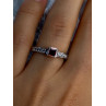 925 Sterling Silver Garnet & Beryl Ring Size 8