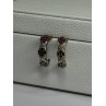 925 Sterling Silver Ruby Sapphire Emerald Earrings Length 0.80 Inch