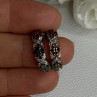 925 Sterling Silver Ruby Sapphire Emerald Earrings Length 0.80 Inch