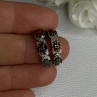 925 Sterling Silver Ruby Sapphire Emerald Earrings Length 0.80 Inch