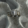 925 Sterling Silver Gold Plated Part Cz Ring Size 9