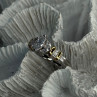 925 Sterling Silver Gold Plated Part Cz Ring Size 9