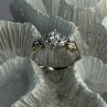 925 Sterling Silver Gold Plated Part Cz Ring Size 9