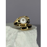 925 STERLING SILVER GOLD PLATED PEARL RING SIZE ADJUSTABLE