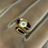 925 Sterling Silver Gold Plated Pearl Ring Size Adjustable