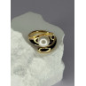 925 STERLING SILVER GOLD PLATED PEARL RING SIZE ADJUSTABLE