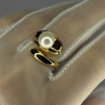 925 Sterling Silver Gold Plated Pearl Ring Size Adjustable