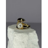 925 STERLING SILVER GOLD PLATED PEARL RING SIZE ADJUSTABLE