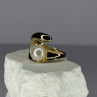 925 Sterling Silver Gold Plated Pearl Ring Size Adjustable